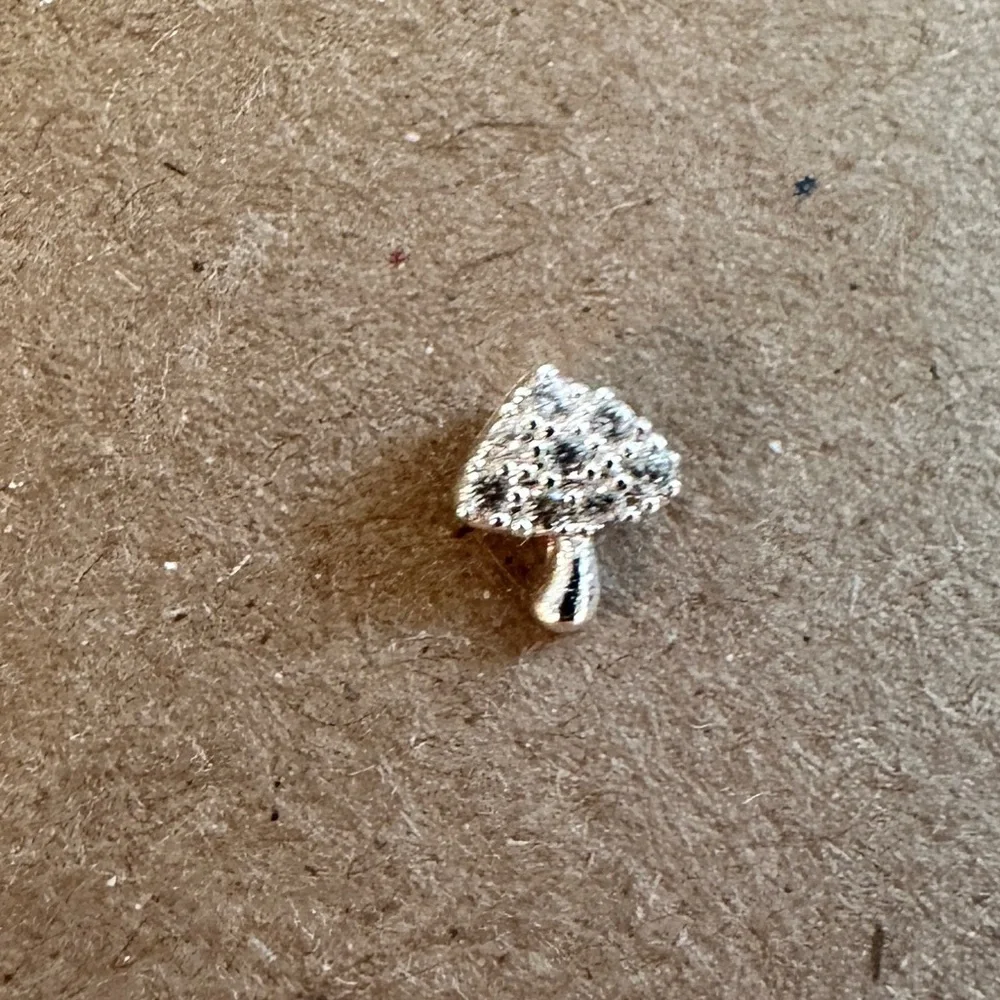 Tiny mushroom stud earring